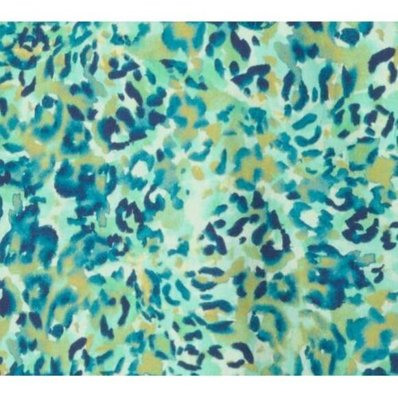 Gymwrap Women's Top Sz XS Animal Print Embroidered Cotton Blouse Green A683854 - Picture 3 of 4